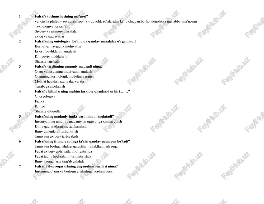 falsafa tushunchasining ma’nosi? — DOC