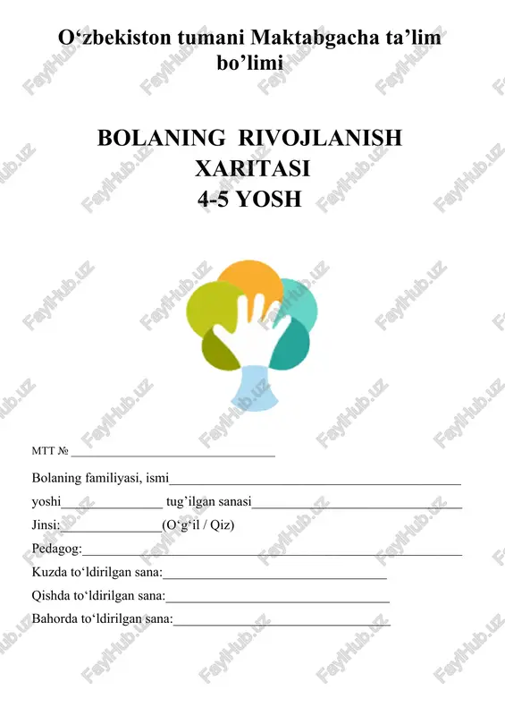 bolaning rivojlanish xaritasi — DOC