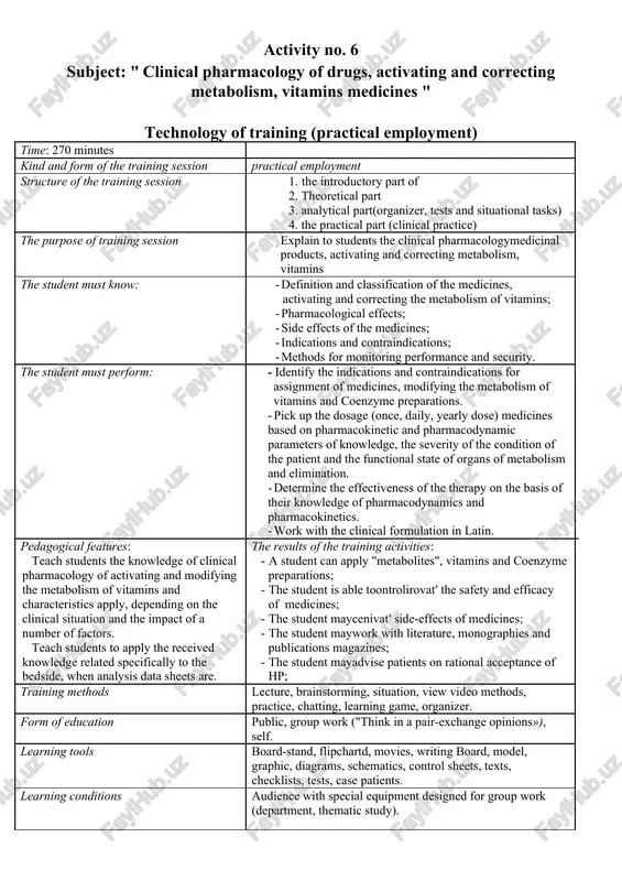 clinical pharmacology of drugs — DOC
