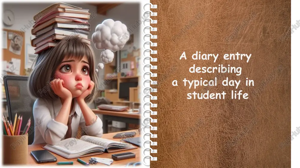a diary entry describing a typical day in your student life. — PPTX