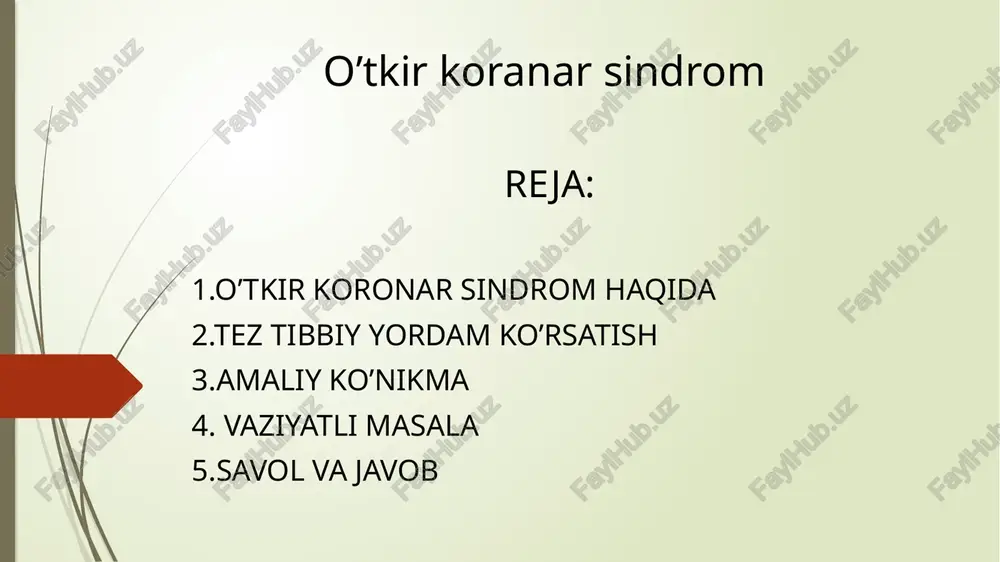 o’tkir koranar sindrom — PPTX