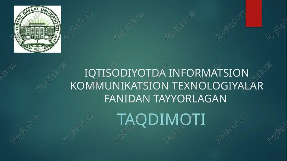 katta ma’lumotlar(big data)ni qayta ishlash texnologiyalari — PPTX