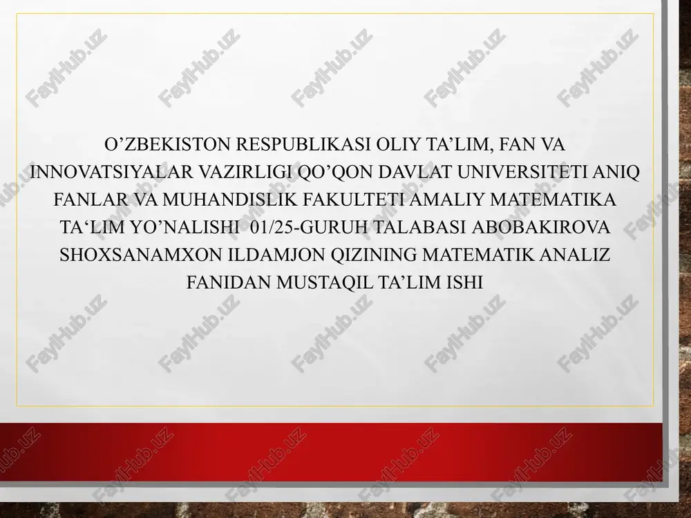 haqiqiy sonlar toʻplami — PPTX