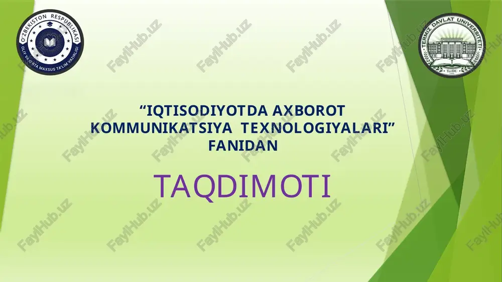 oracle ma’lumotlar bazasini boshqarish tizimlarining ishlash texnologiyasi. — PPTX