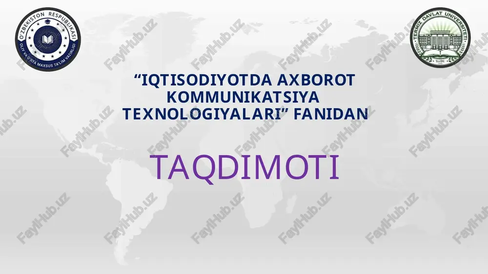 jahon it bozorini rivojlanish muammolari va tendentsiyalari — PPTX