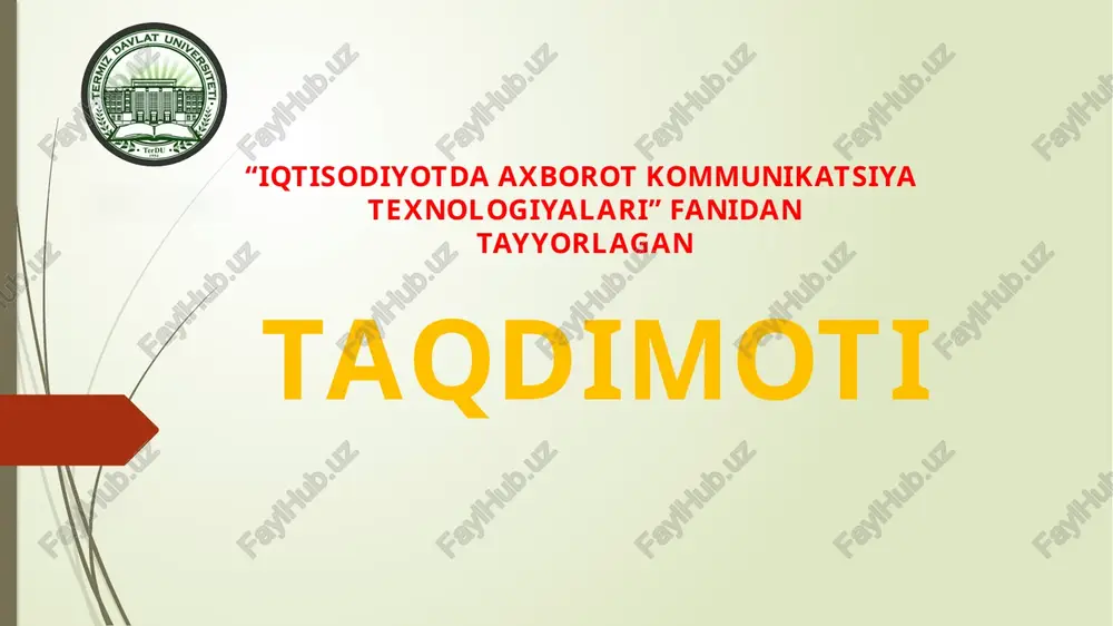 zamonaviy biznesdagi bigdata xususiyatlari va roli — PPTX
