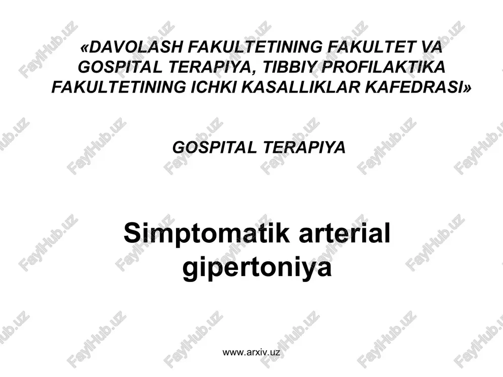 simptomatik arterial gipertoniya — PPT
