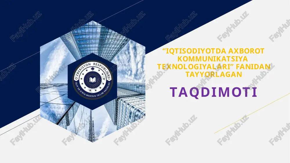 tarmoq texnologiyalari va internet xizmatlari. — PPTX