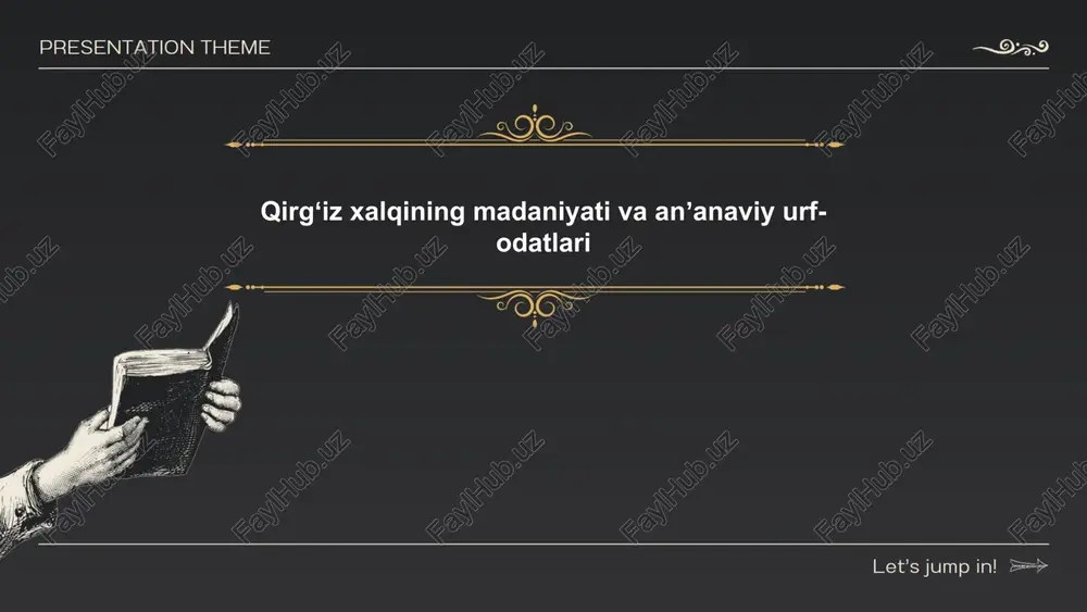 qirgʻiz xalqining madaniyati va anʼanaviy urf- odatlari — PPTX