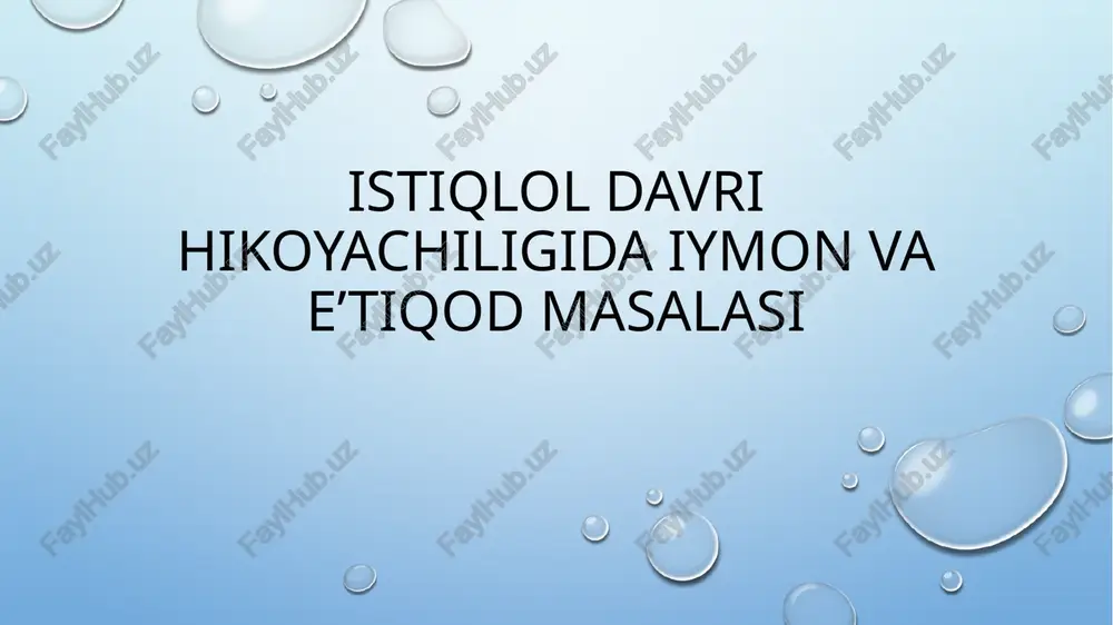 istiqlol davri hikoyachiligi — PPTX