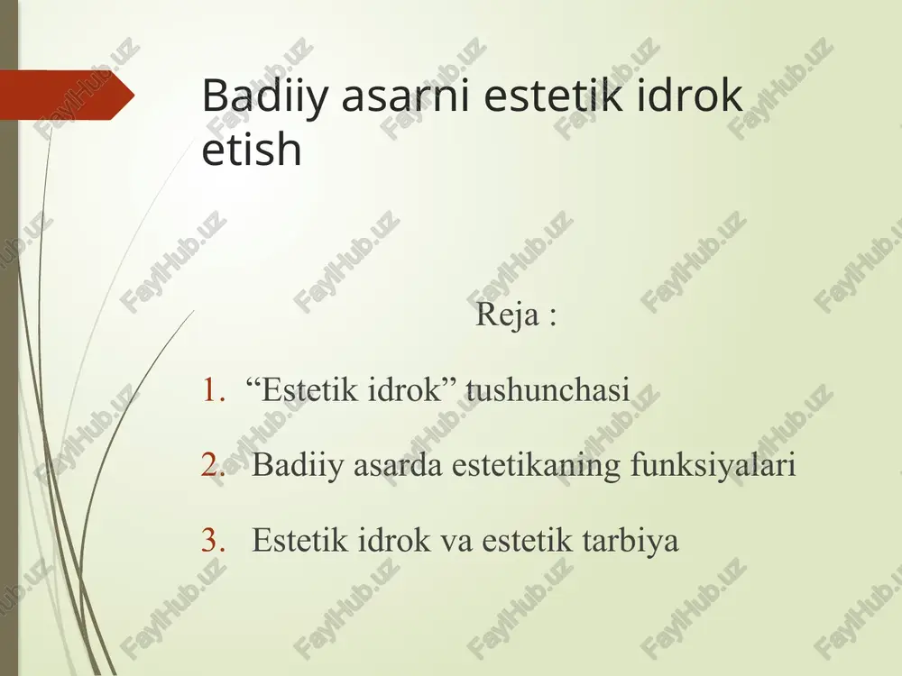 badiiy asarni estetik idrok etish — PPTX