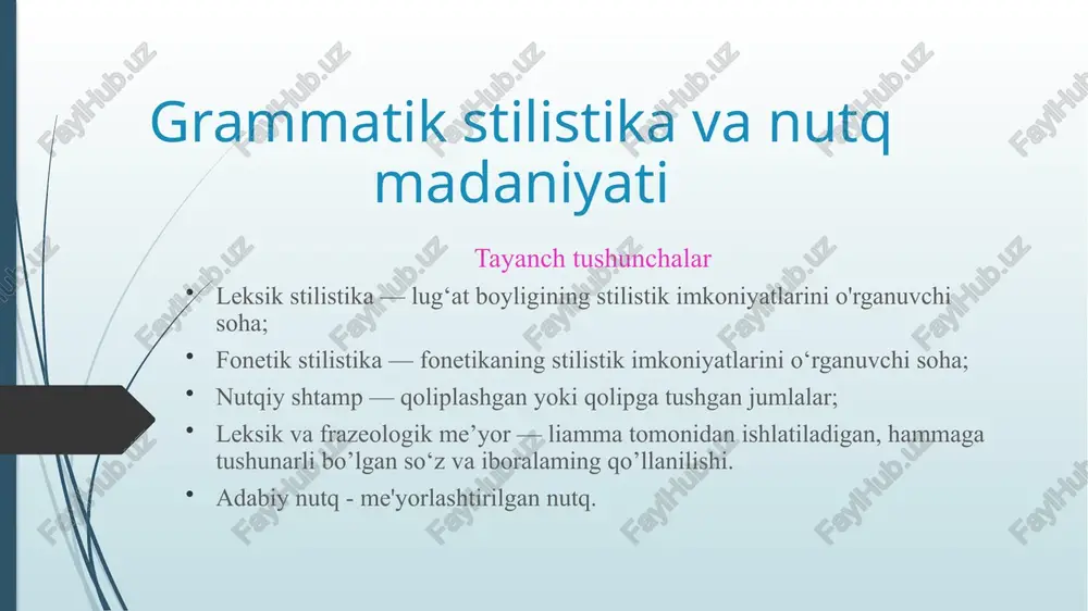 grammatik stilistika va nutq madaniyati — PPTX