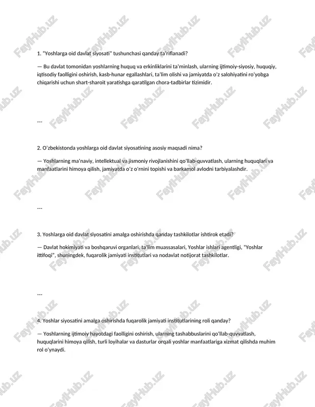 argos yoshlar ishlari agentligi suhbat savol va javoblari — DOCX
