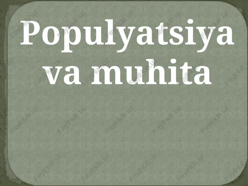 bialogiya va ginetika. — PPTX