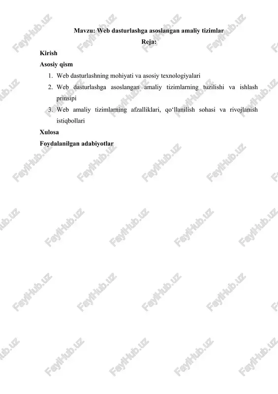 web dasturlashga asoslangan amaliy tizimlar — DOCX