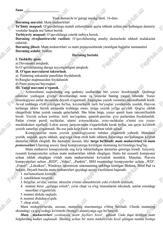 matn muharrirlari — DOC