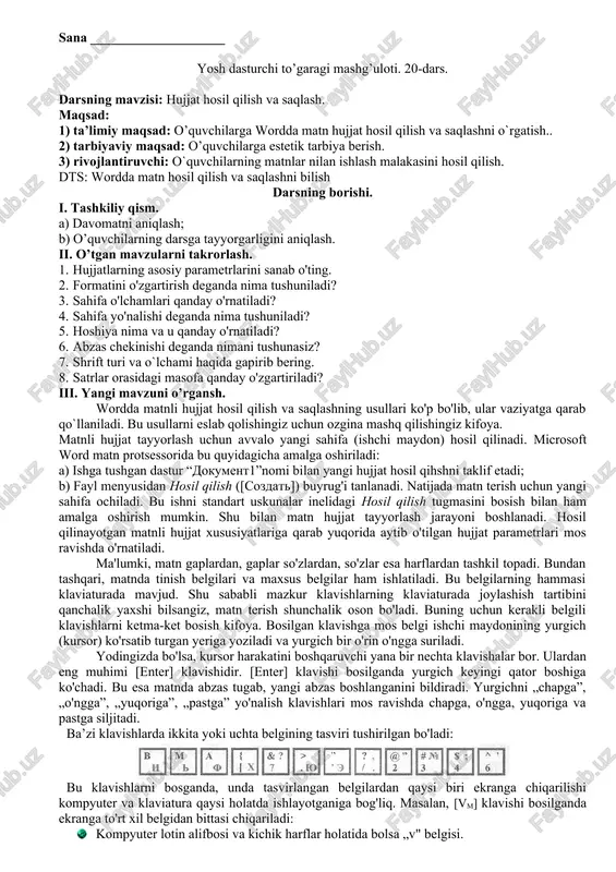 wordda matn hosil qilish va saqlash — DOC