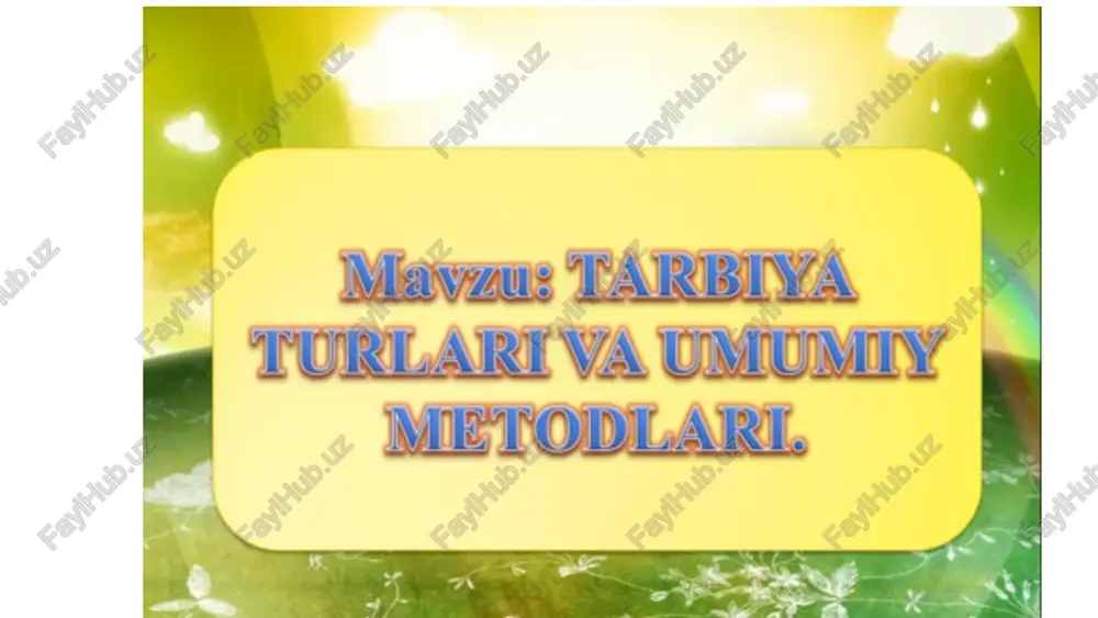 umumiy tarbiya metodlari — PDF