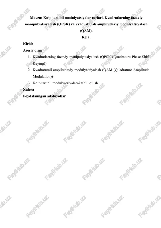 koʻp tartibli modulyatsiyalar turlari — DOCX