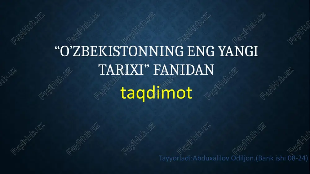 amir temur haqida mustaqil ish — PPTX