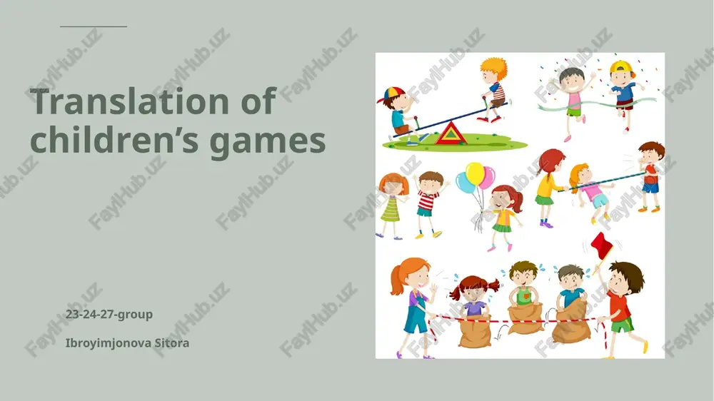 children’s games and their types — PPTX