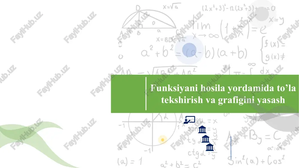 funksiyani hosila yordamida to’la tekshirish va grafigini yasash — PPTX