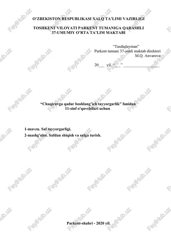 saflar ustida harbiy chiziqliq — DOCX