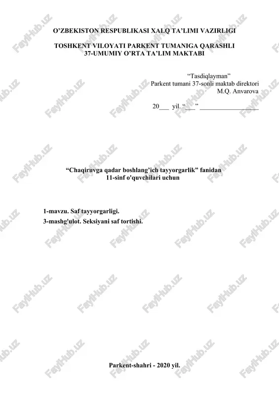 saf tayyorgarligi — DOCX