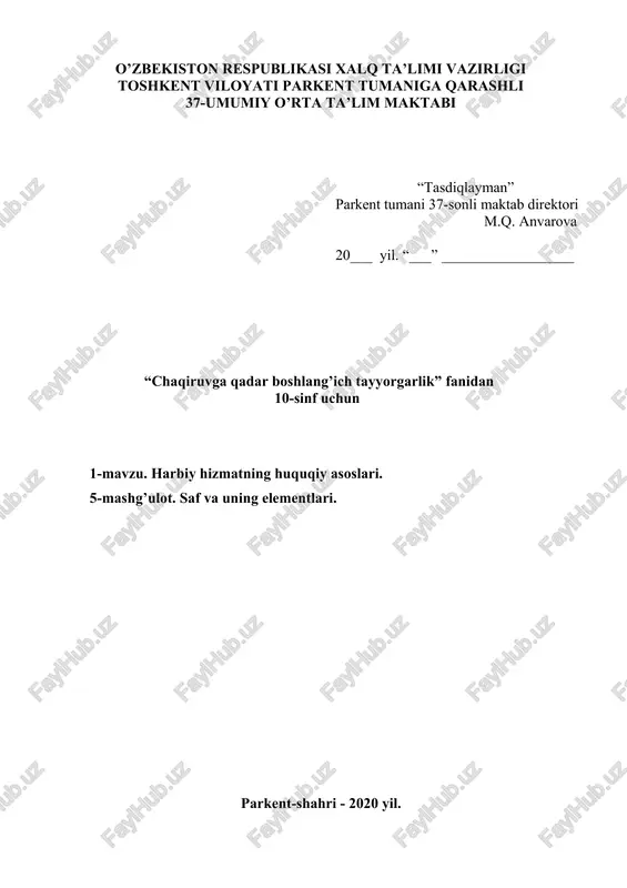 harbiy hizmatning huquqiy asoslari — DOCX