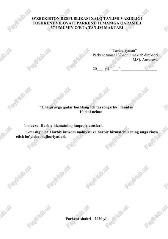 harbiy intizom — DOCX