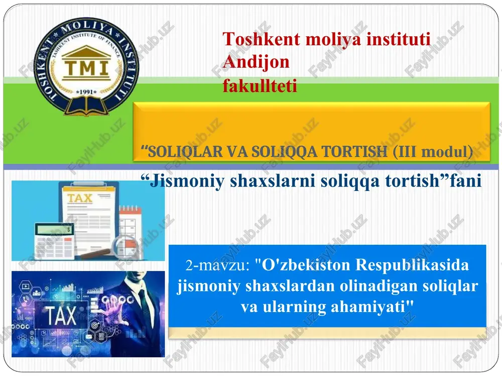 jismoniy shaxslarni soliqqa tortish — DOCX