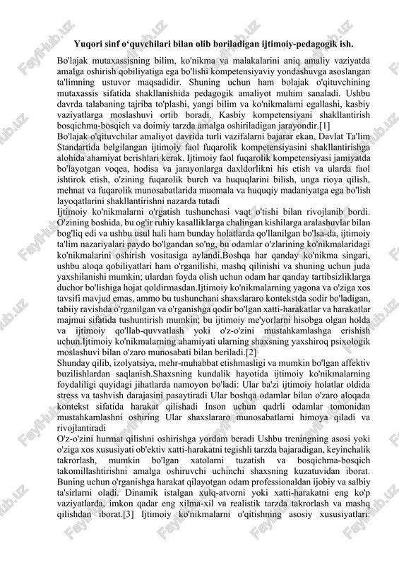 ijtimoiy-pedagogik ish — DOCX