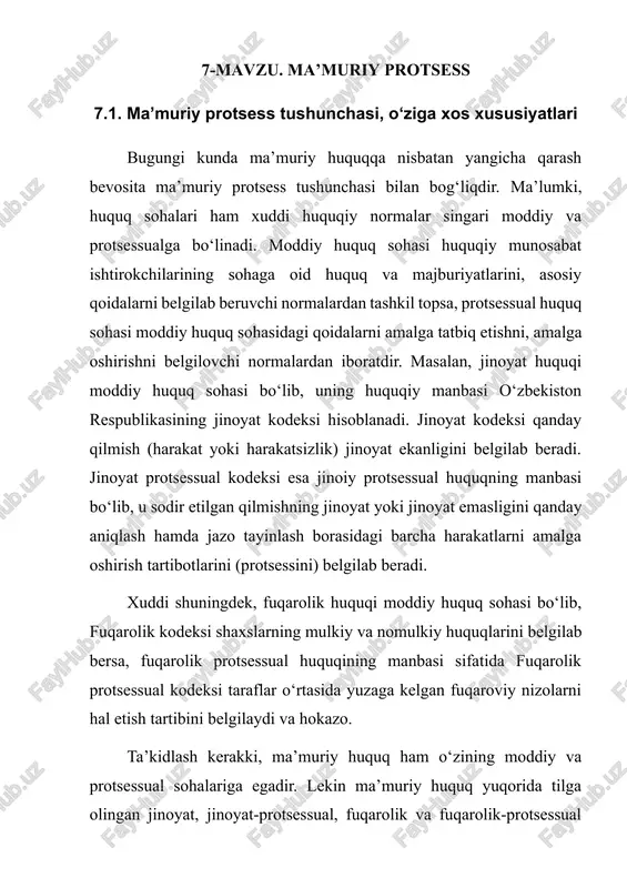 ma’muriy protsess — DOCX