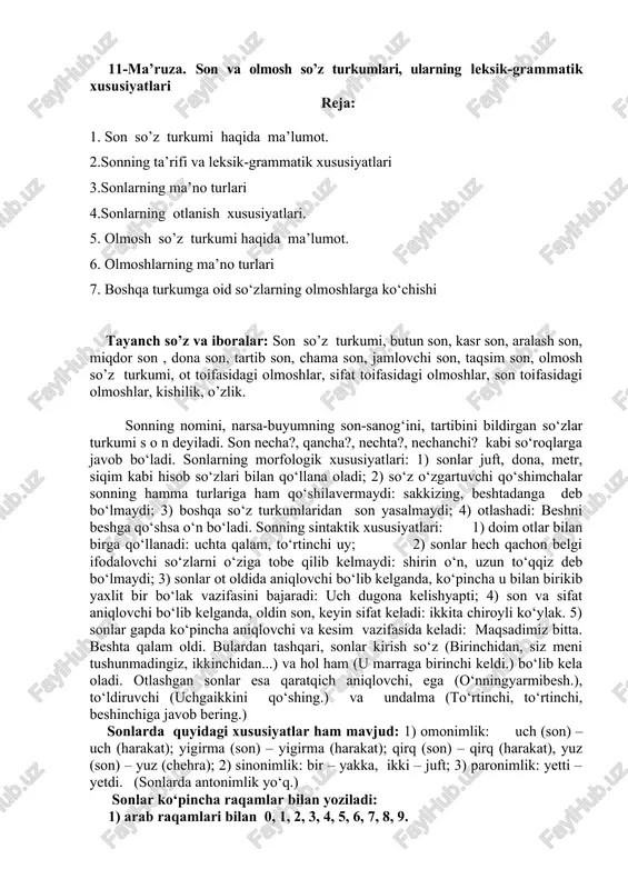 son va olmosh so'z turkumlari — DOCX