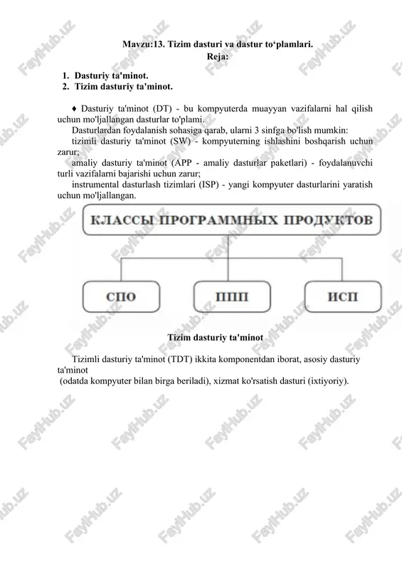 tizim dasturi va dastur to‘plamlari — DOCX