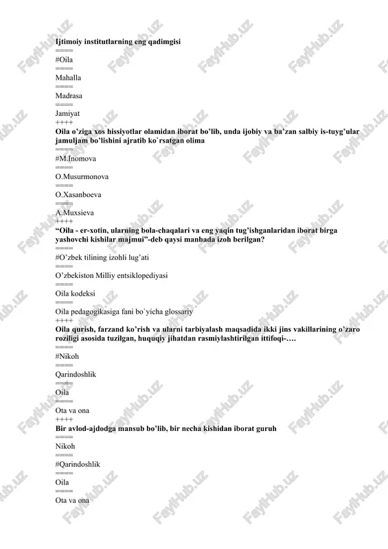 oila pedagogikasi — DOCX