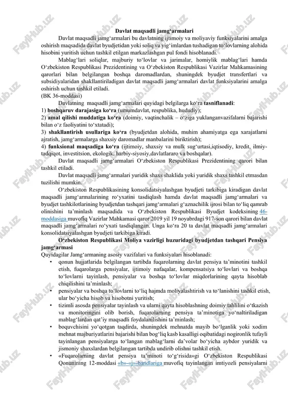 davlat maqsadli jamg‘armalari — DOCX