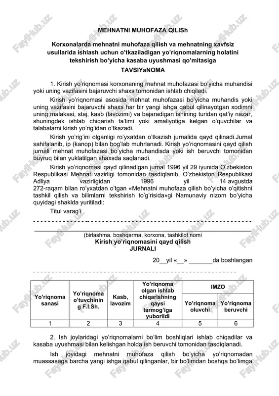 mehnatni muhofaza qilish — DOCX