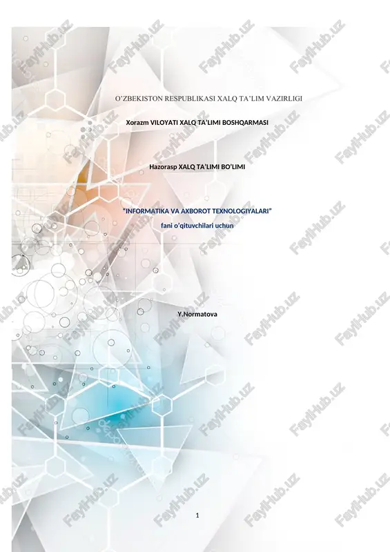 "informatika va axborot texnologiyalari" — DOCX
