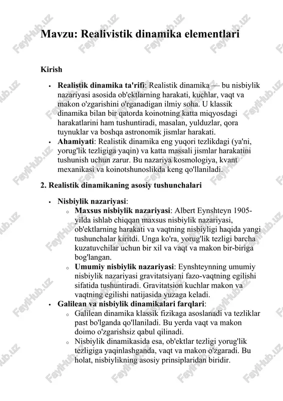 realistik dinamika elementlari — DOCX