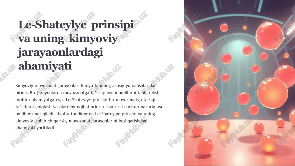 le-shateylye prinsipi va uning kimyoviy jara yonlari — PPTX