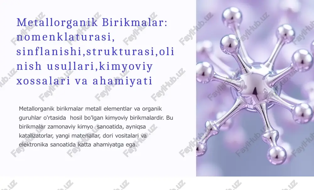 metallorganik birikmalar — PPTX