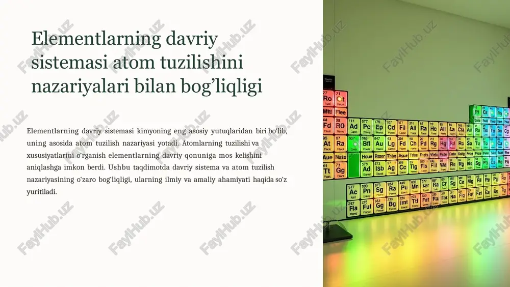 elementlarning davriy qonuni — PPTX