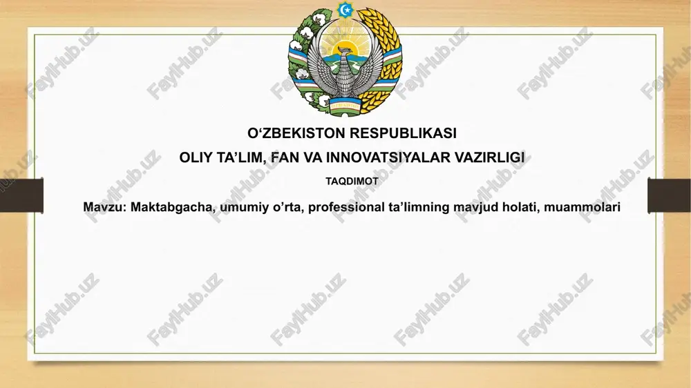 maktabgacha ta'lim muammolari — PPTX