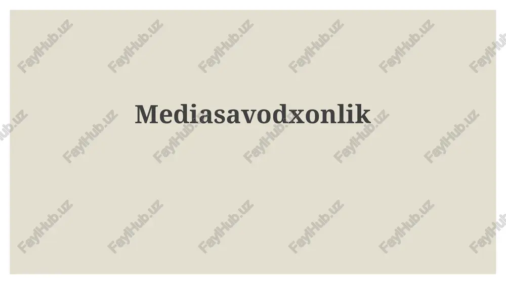 media savodxonlik — PPTX