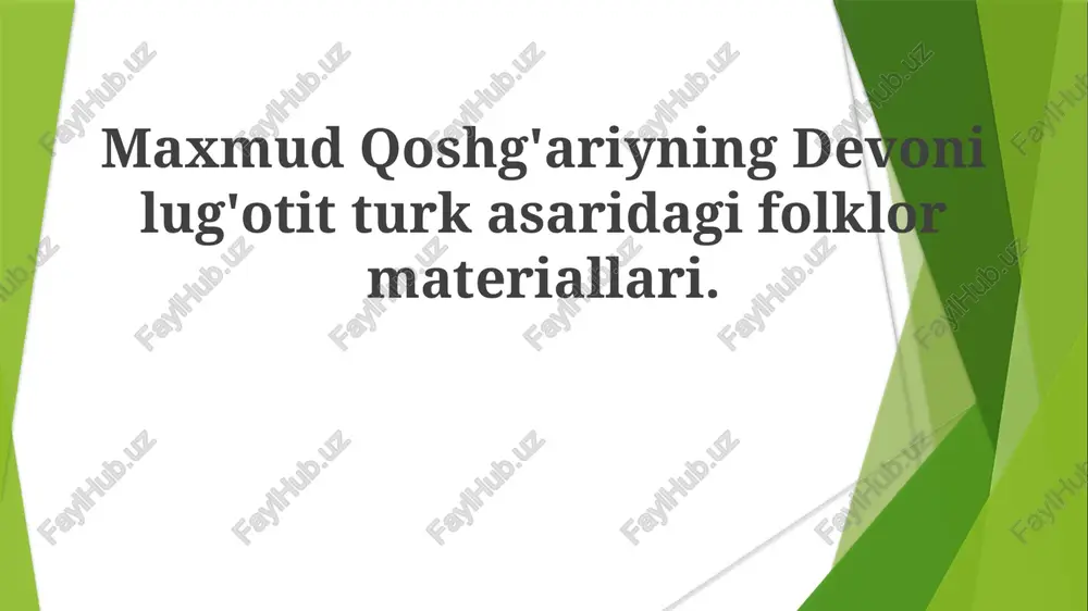 devonu lug'atit turk — PPTX