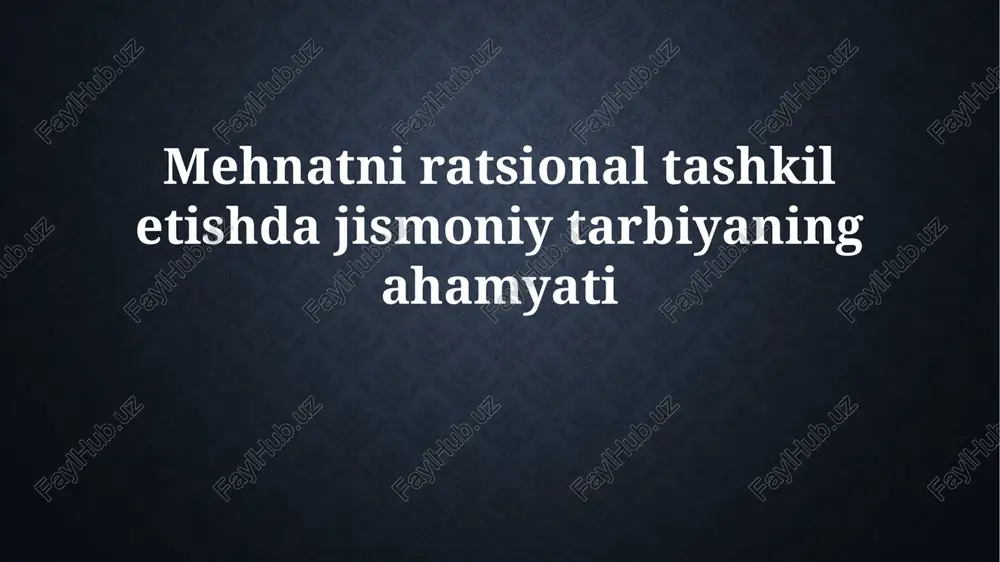 jismoniy tarbiya — PPTX