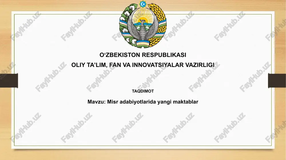 adabiy maktablar ta'rifi — PPTX