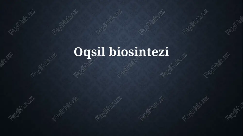 oqsilbiosintezi — PPTX