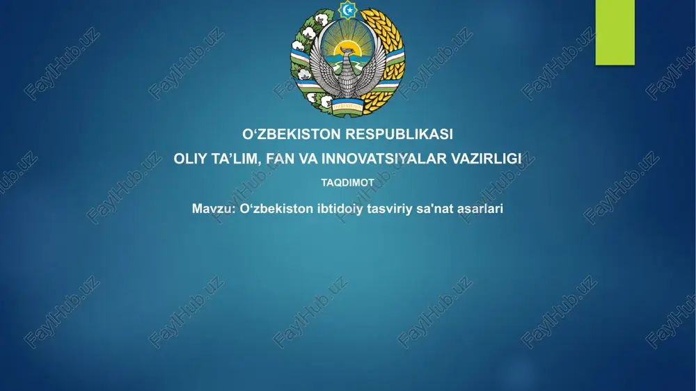 oʻzbekistonning ibtidoiy tasviriy san'ati — PPTX